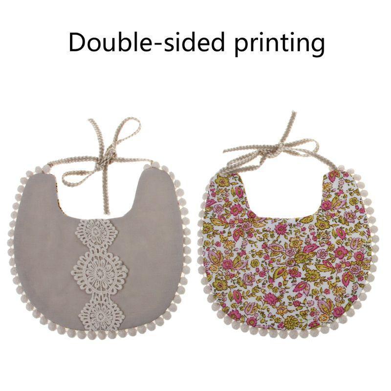 Baby Floral Vintage Newborn Double Side Bandana Bibs For Boys And Girls