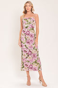 POWDER PETAL POISE JACQUARD WOVEN COLUMN DRESS