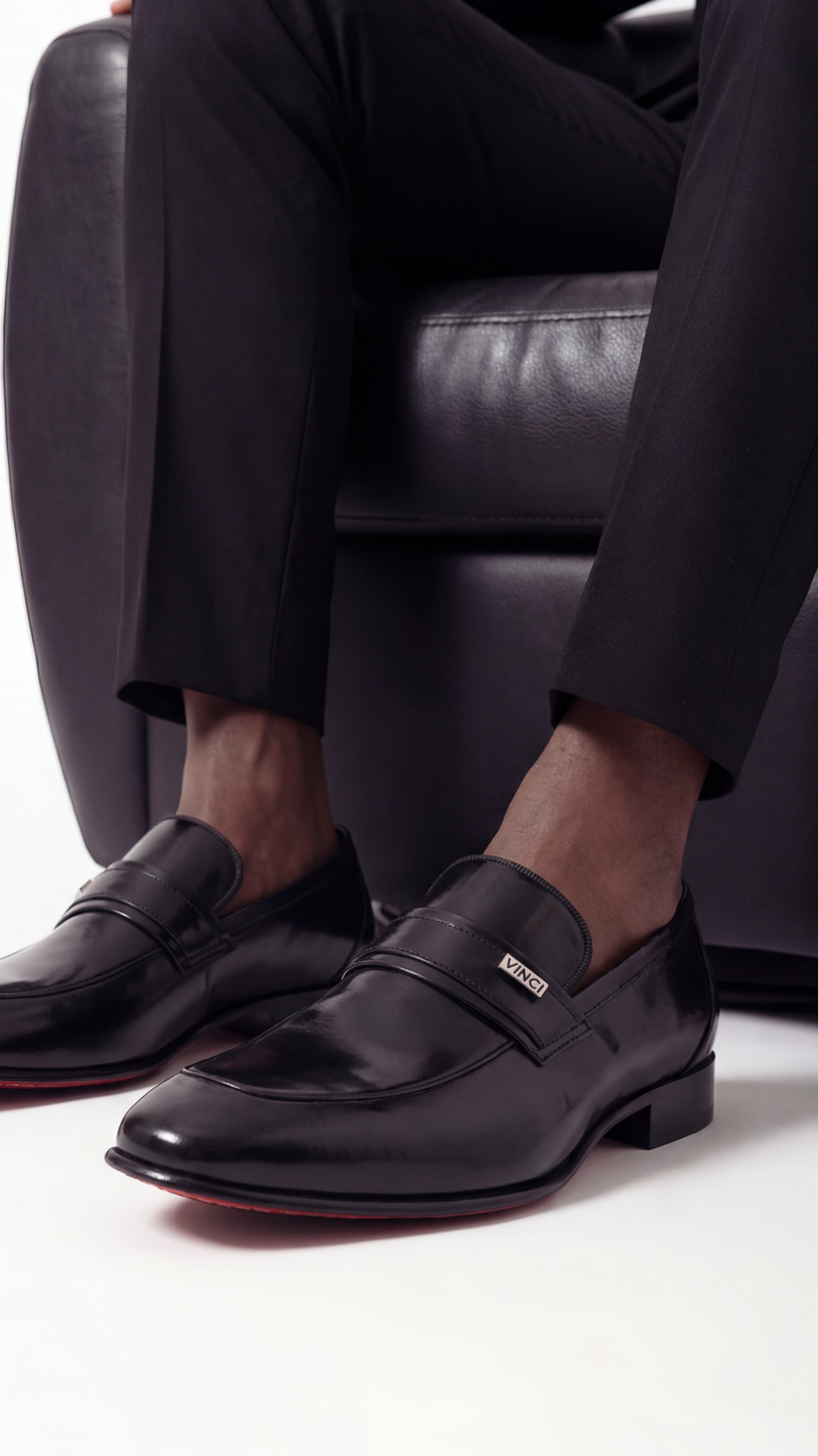 The Ashford Black Baby Buffalo Leather Loafer Men Shoe