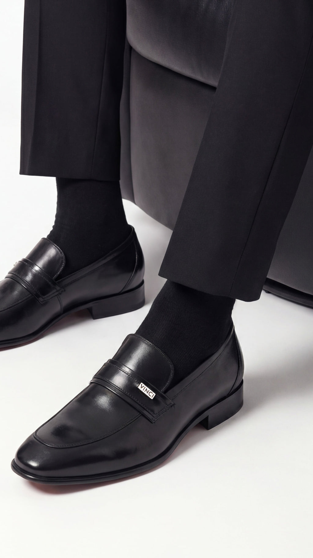 The Ashford Black Baby Buffalo Leather Loafer Men Shoe