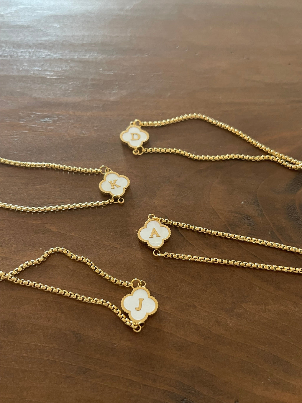 initial shell bracelet