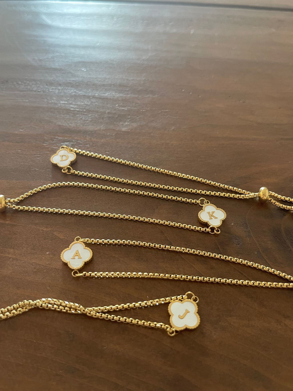 initial shell bracelet