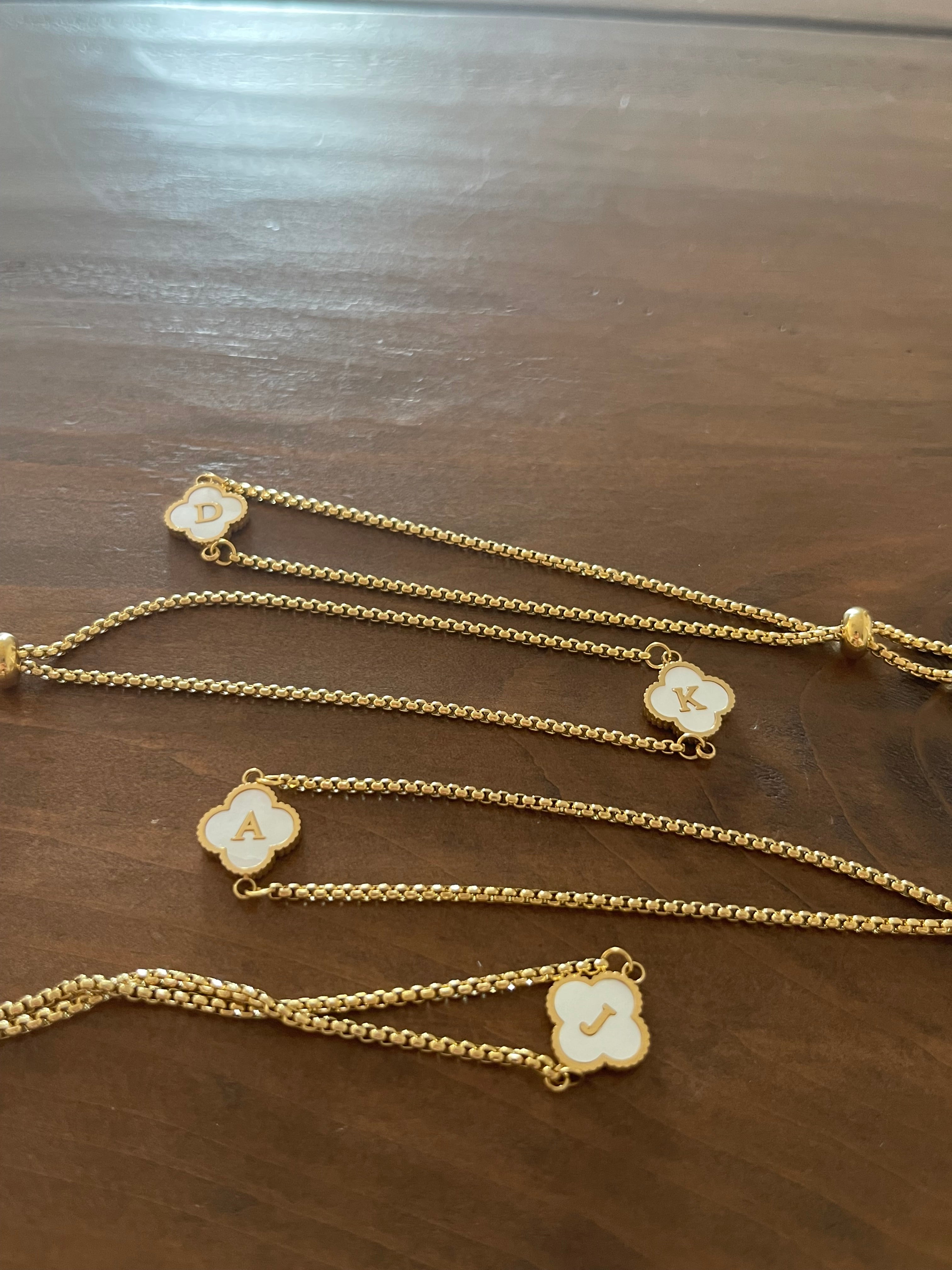 initial shell bracelet