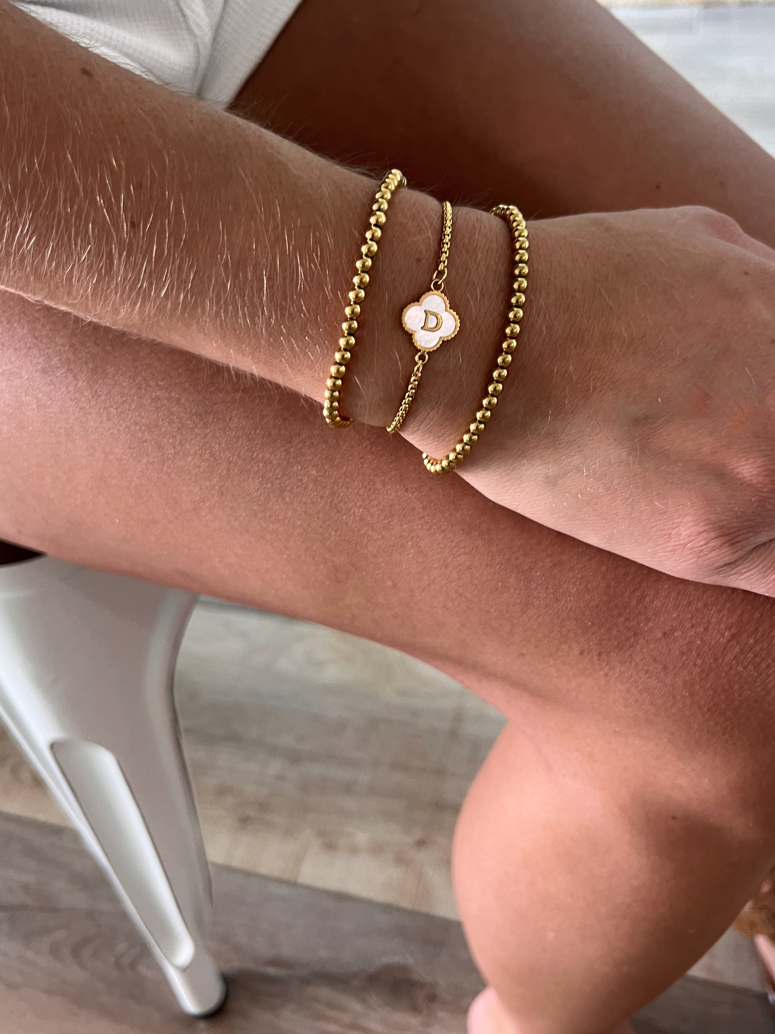 initial shell bracelet