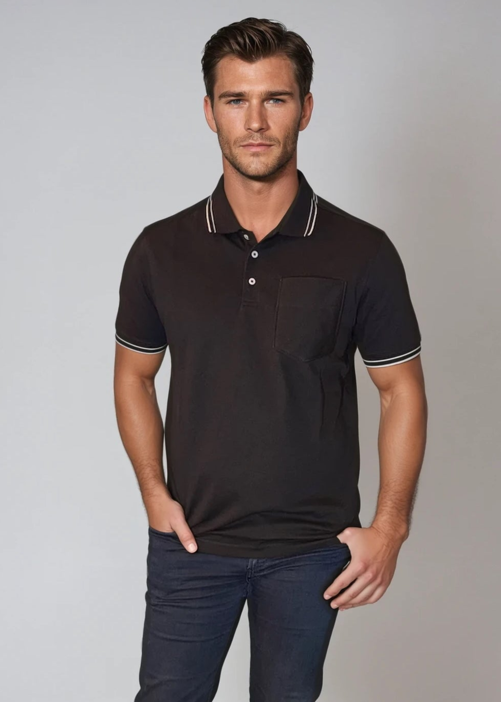 Pocket Polo Shirt - Black