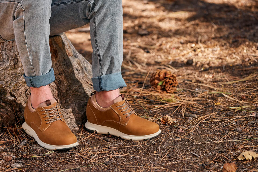 Men's Tan Brown Elevator Shoes J1200