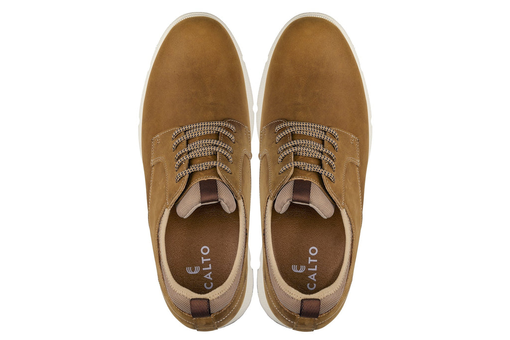Men's Tan Brown Elevator Shoes J1200