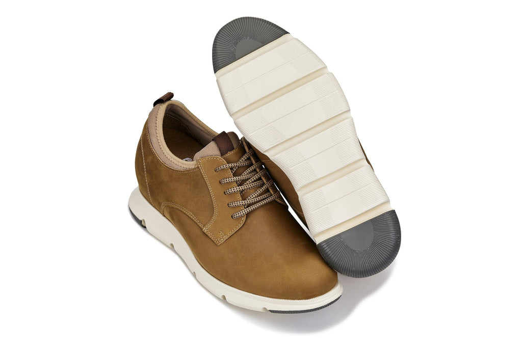 Men's Tan Brown Elevator Shoes J1200