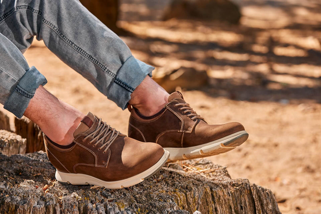 Men's Coffee Brown Elevator Shoes J1201