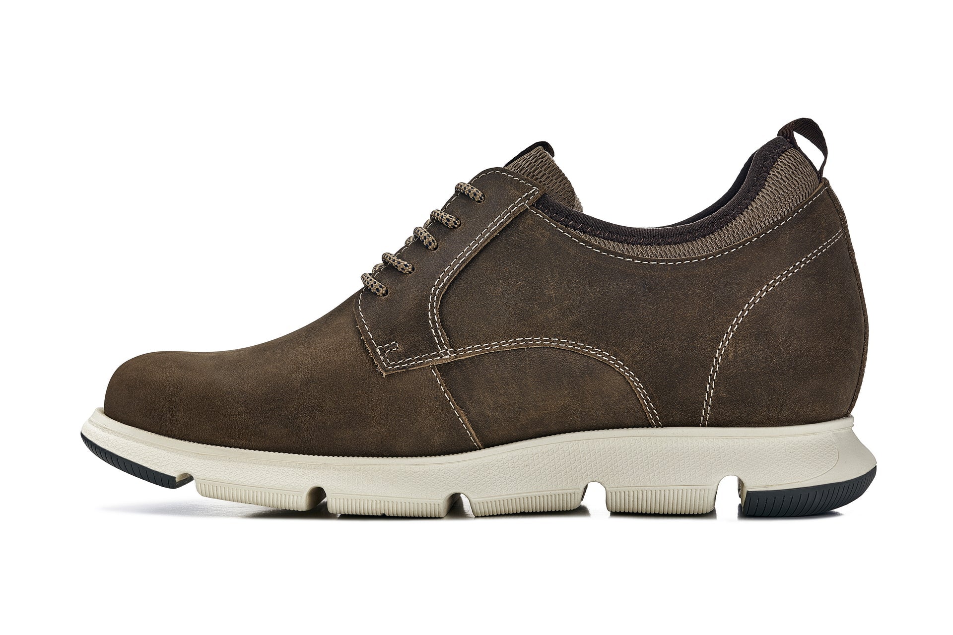 Men's Coffee Brown Elevator Shoes J1201