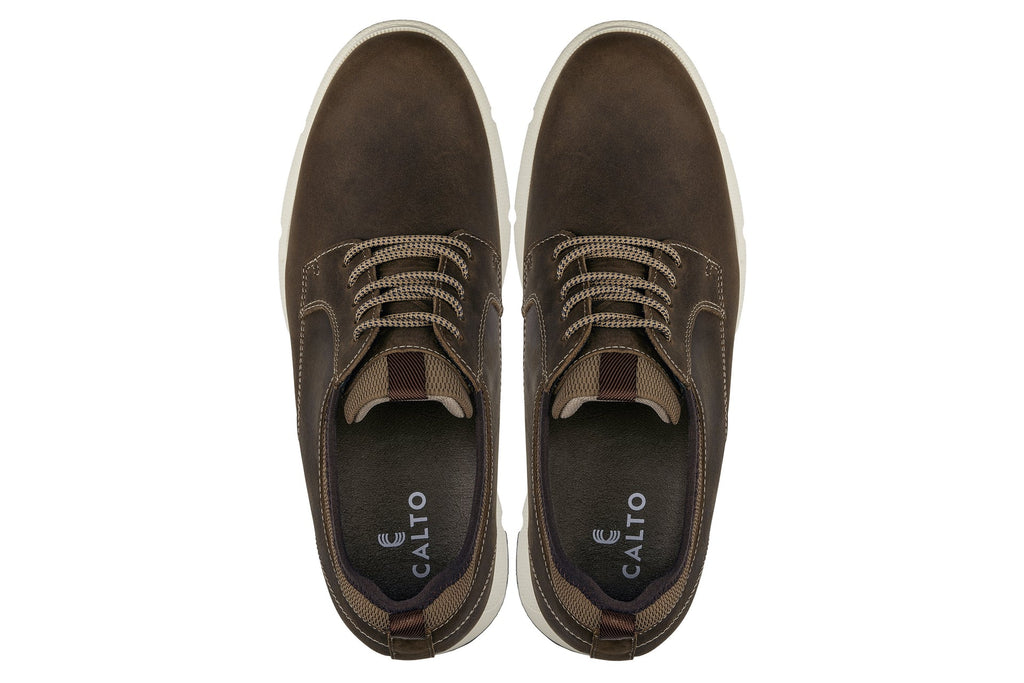 Men's Coffee Brown Elevator Shoes J1201