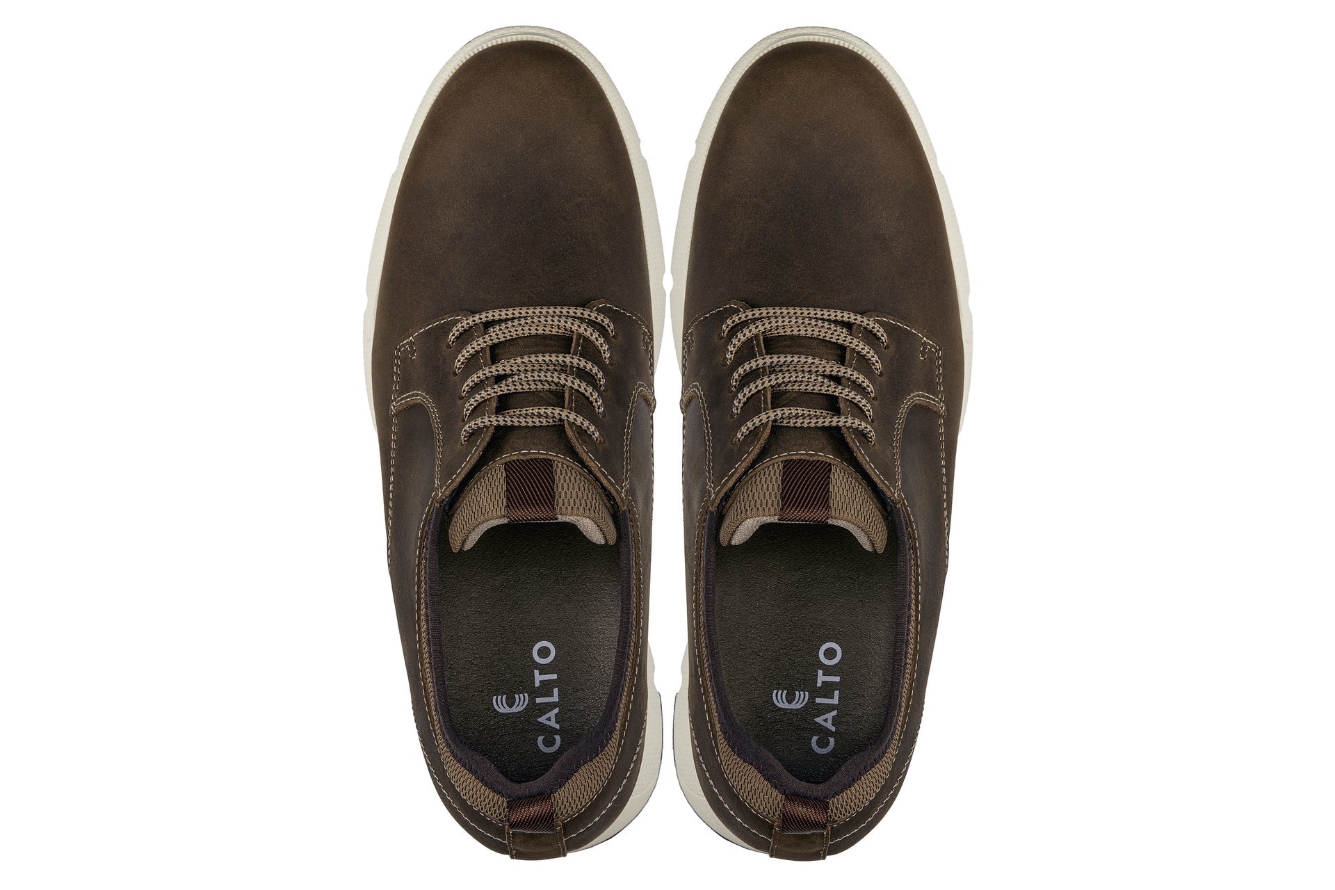 Men's Coffee Brown Elevator Shoes J1201
