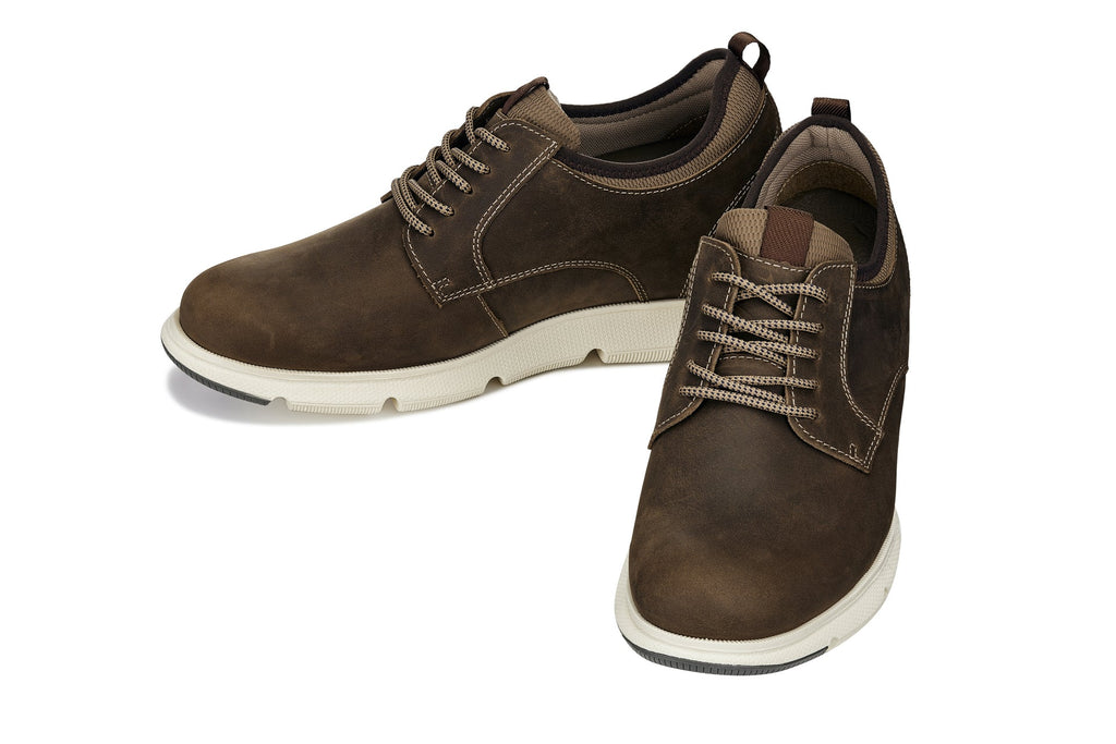 Men's Coffee Brown Elevator Shoes J1201
