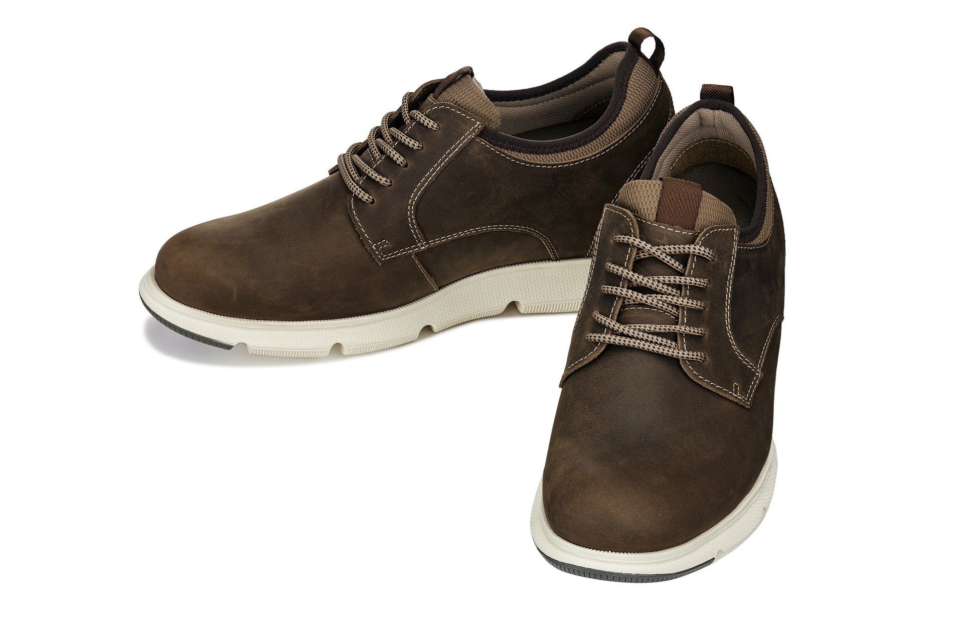 Men's Coffee Brown Elevator Shoes J1201