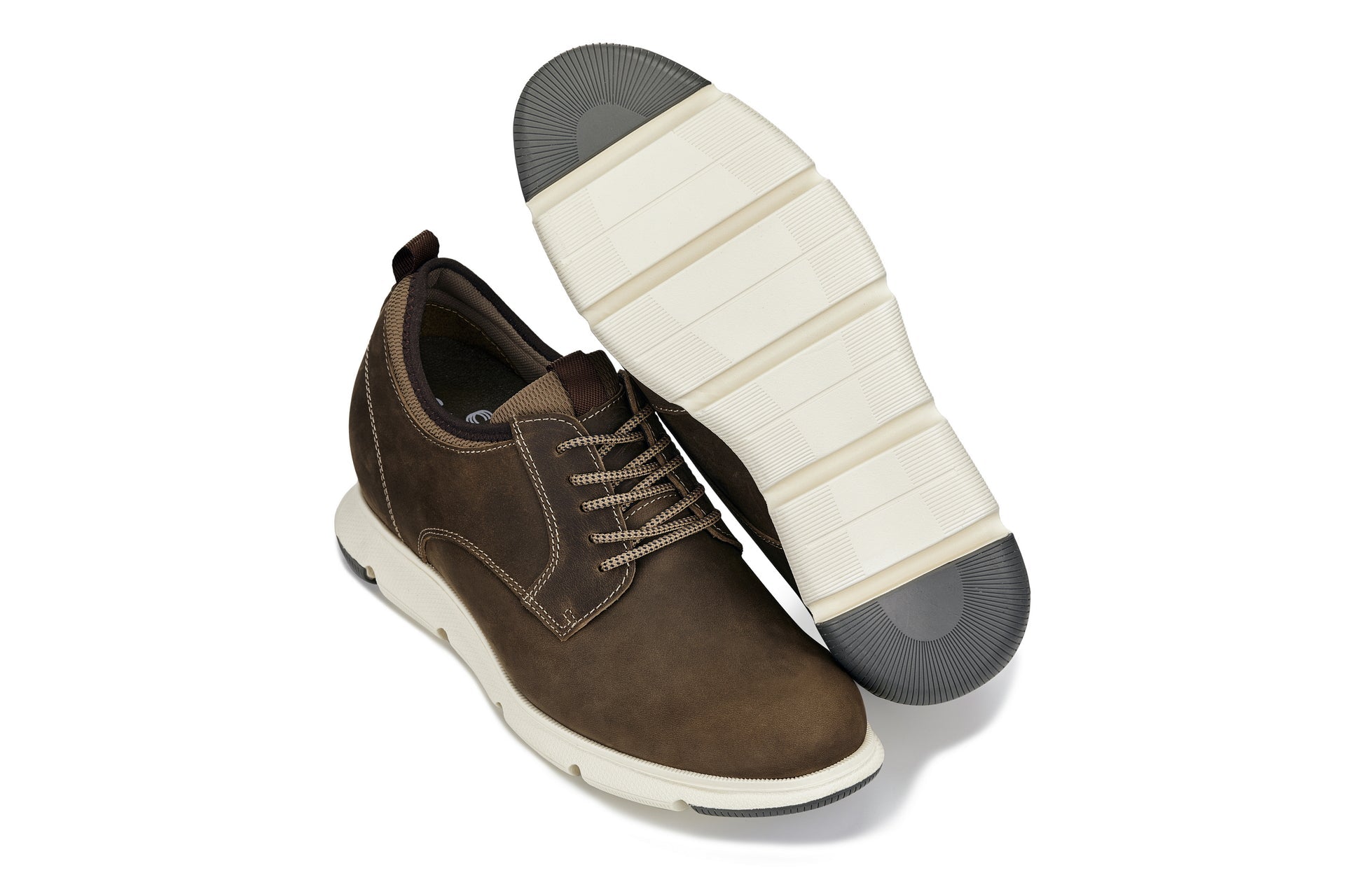 Men's Coffee Brown Elevator Shoes J1201