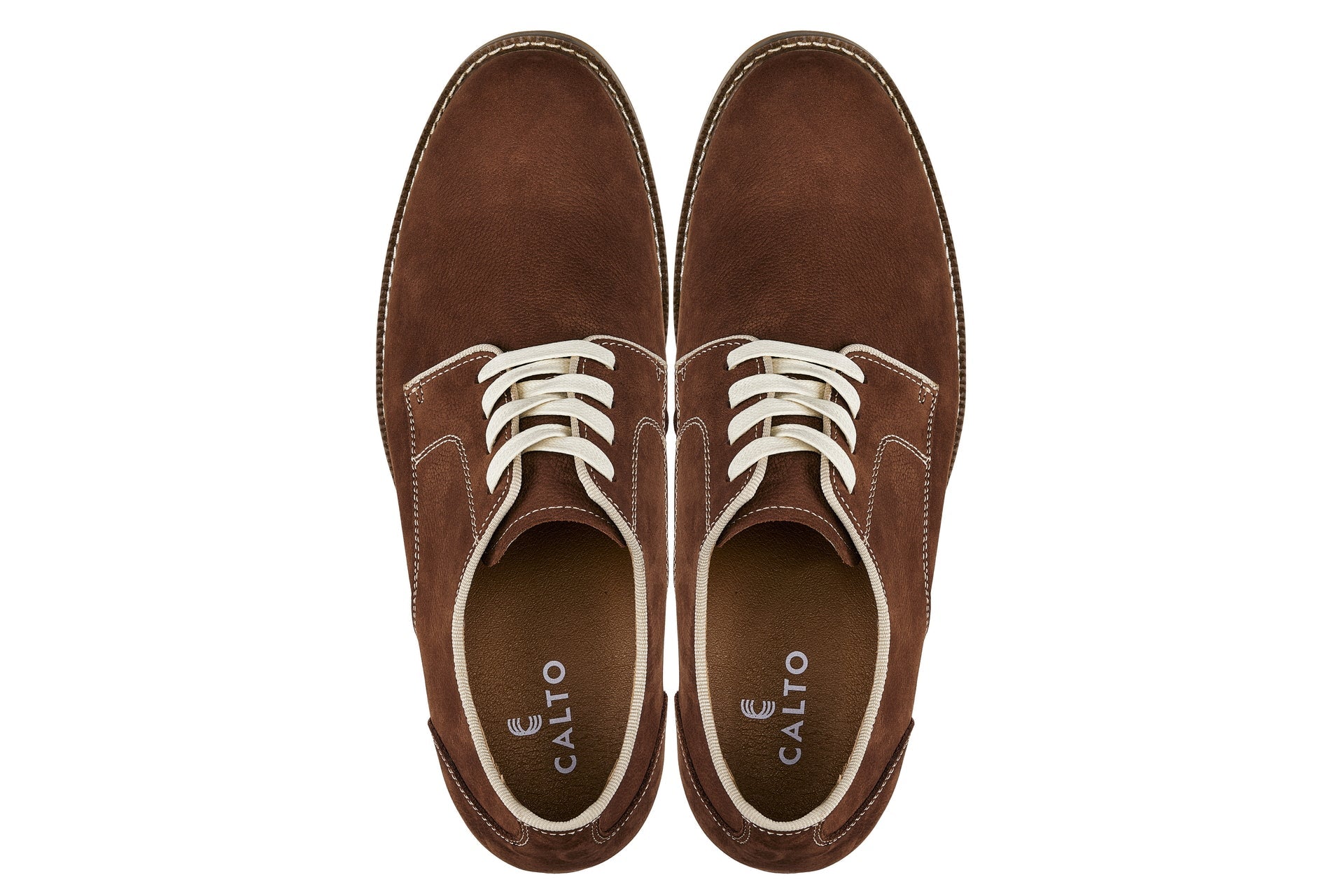 CALTO - J1313 - 3 Inches Taller (Terracotta Brown) - Business Casual Leather Derbies
