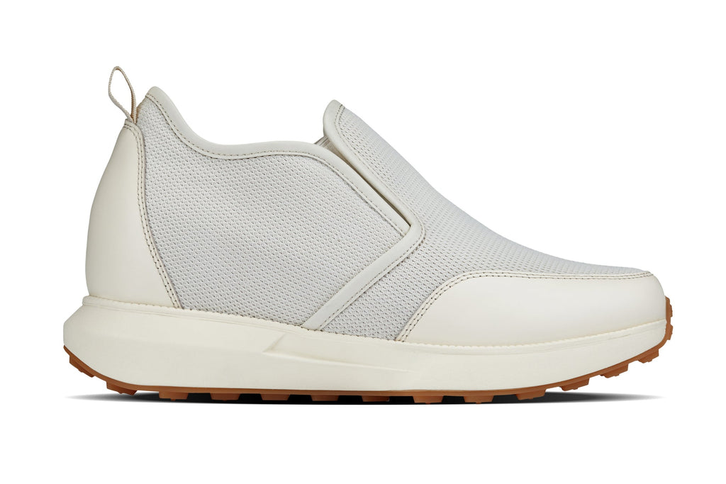 CALTO - J1434  - 3.3 Inches Taller (Off-White) - Casual Chunky Sole Sneaker Loafers
