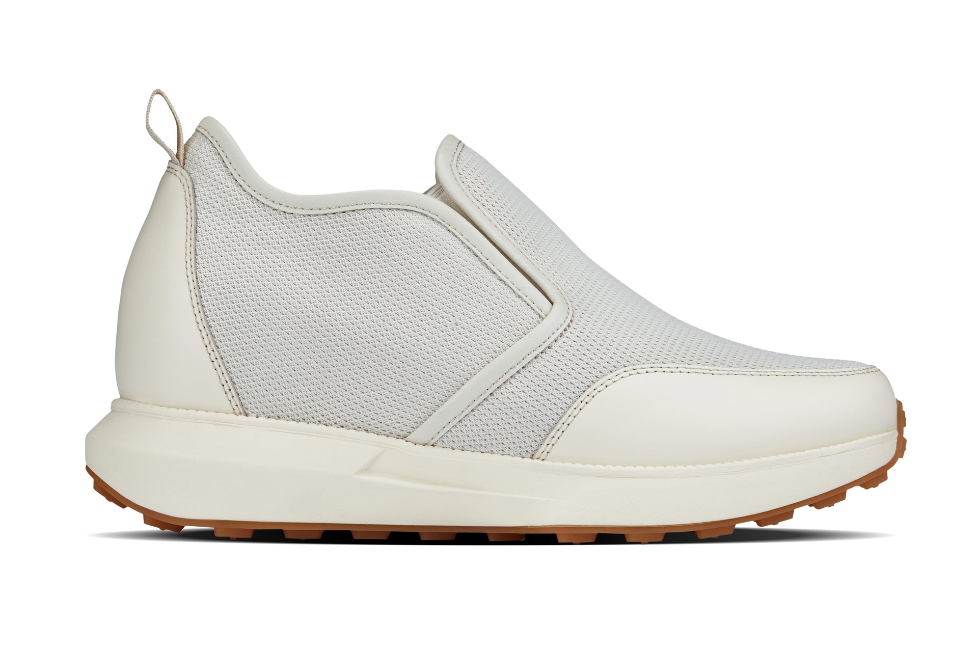 CALTO - J1434  - 3.3 Inches Taller (Off-White) - Casual Chunky Sole Sneaker Loafers