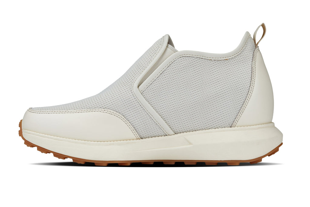 CALTO - J1434  - 3.3 Inches Taller (Off-White) - Casual Chunky Sole Sneaker Loafers