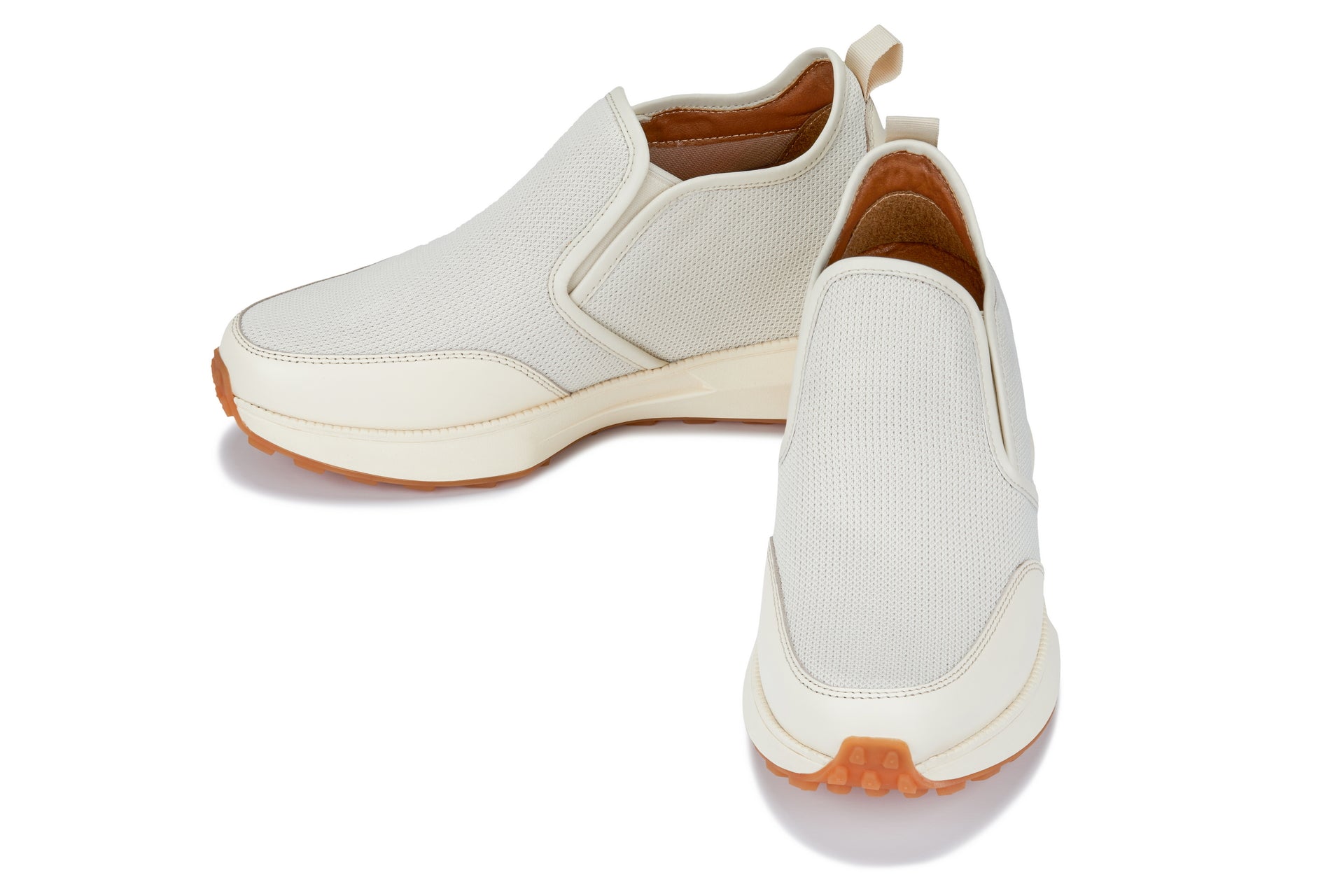 CALTO - J1434  - 3.3 Inches Taller (Off-White) - Casual Chunky Sole Sneaker Loafers