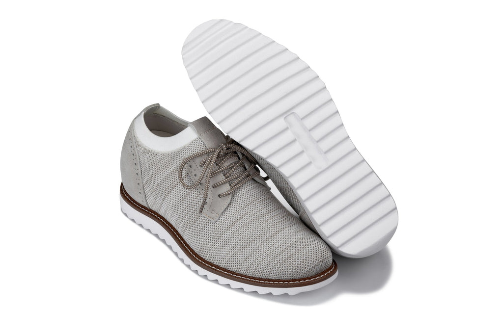 Men's Cream Elevator Shoes J1505