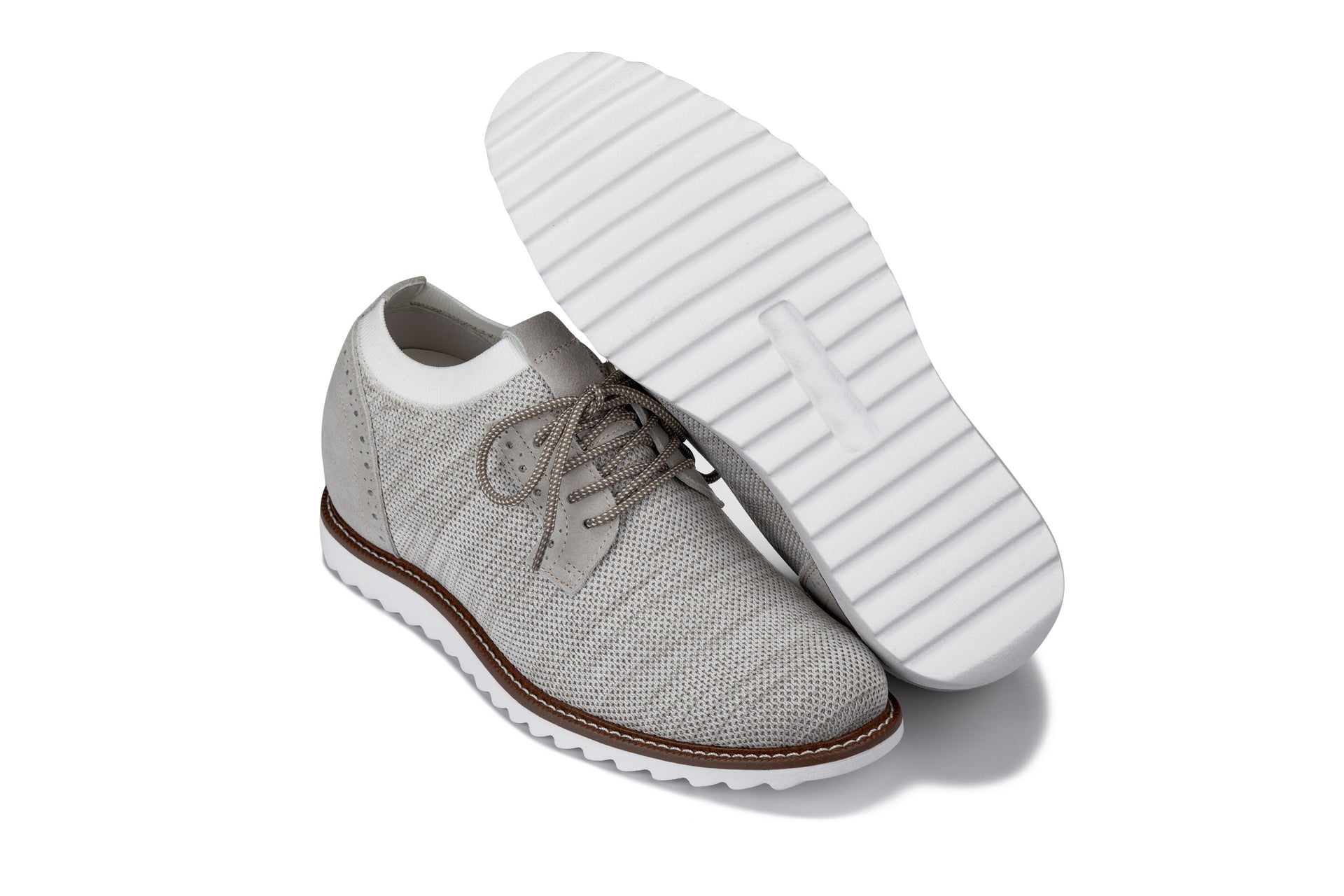 Men's Cream Elevator Shoes J1505