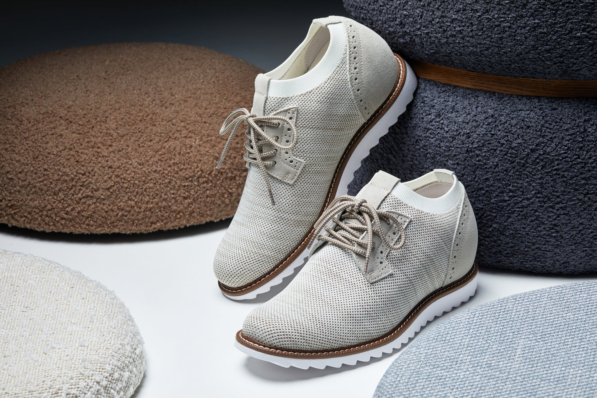 Men's Cream Elevator Shoes J1505