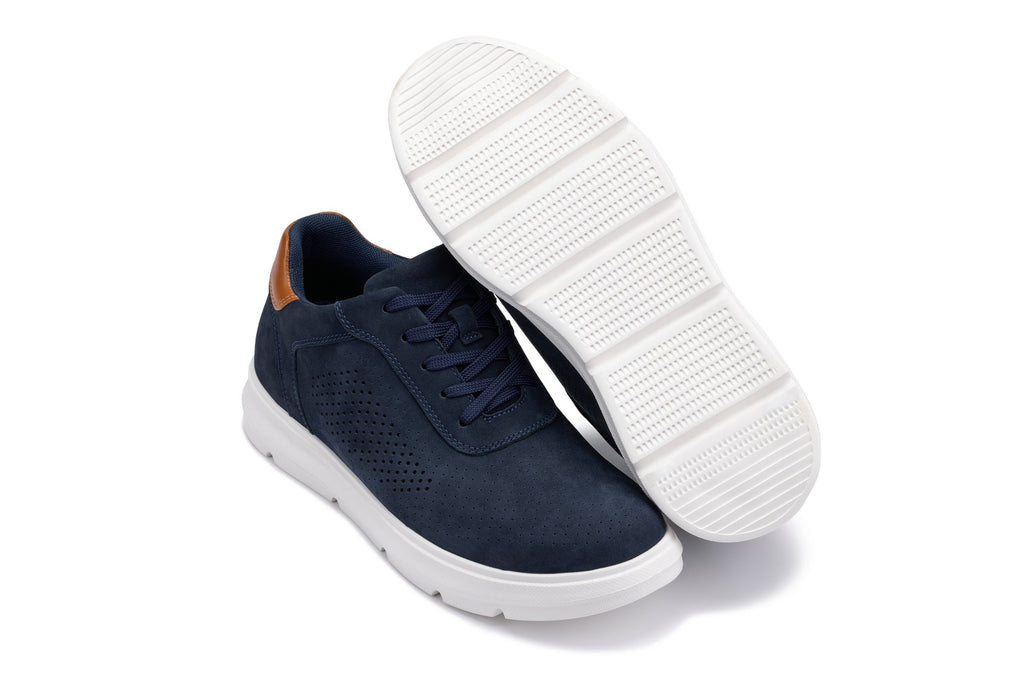 CALTO - J1582  - 2.6 Inches Taller (Navy) - Lightweight Casual Walkers