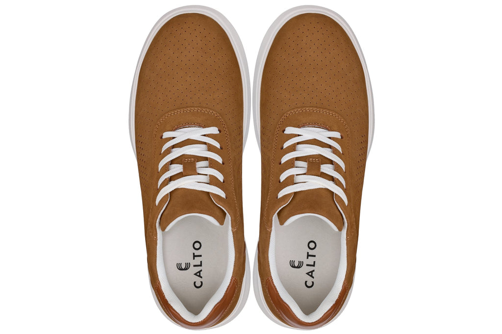 CALTO - J1583  - 2.6 Inches Taller (Brown) - Lightweight Casual Walkers