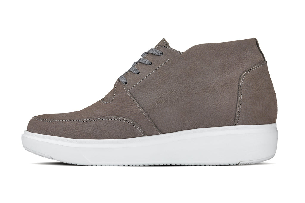 Men's Grey Casual Chunky Sole Boots Soft Pebble Grain Nubuck Leather J1771
