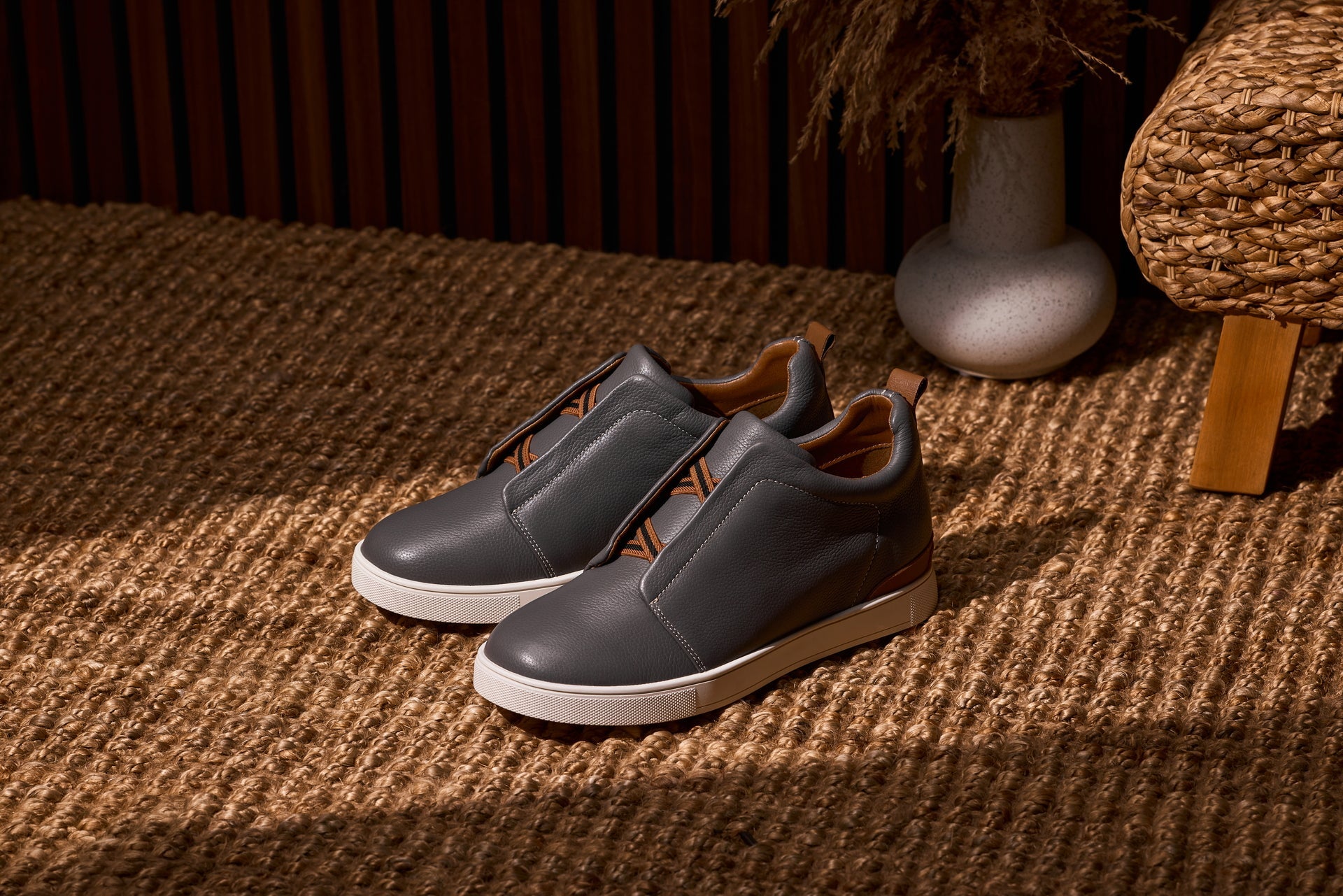 Men's Grey Slip-On Snoafers J1935