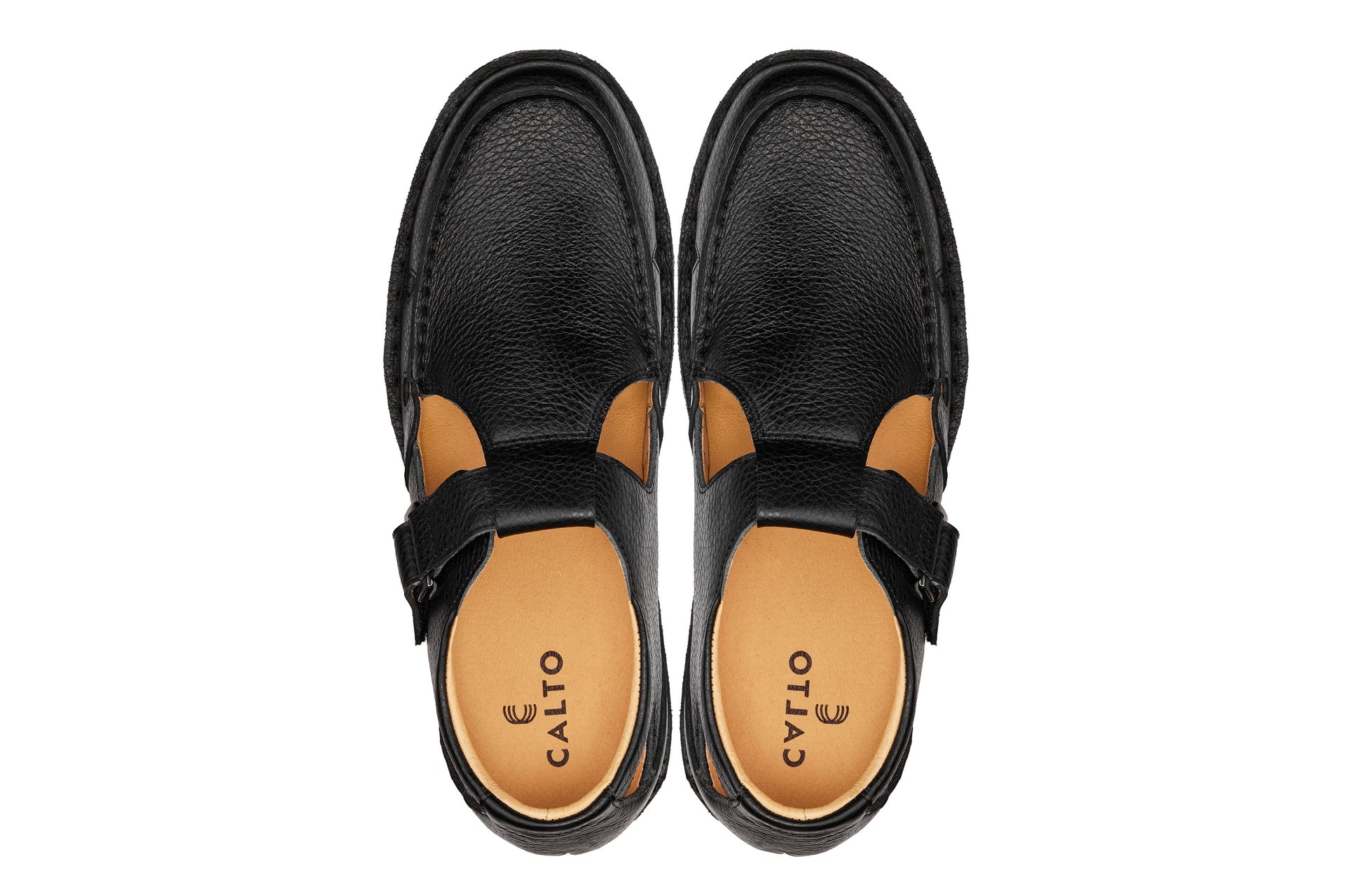 CALTO - K0751 - 2.8 Inches Taller (Black) - Lightweight Casual Fisherman Sandal