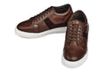 Unisex Coffee Brown Lightweight Leather Sneakers K1532