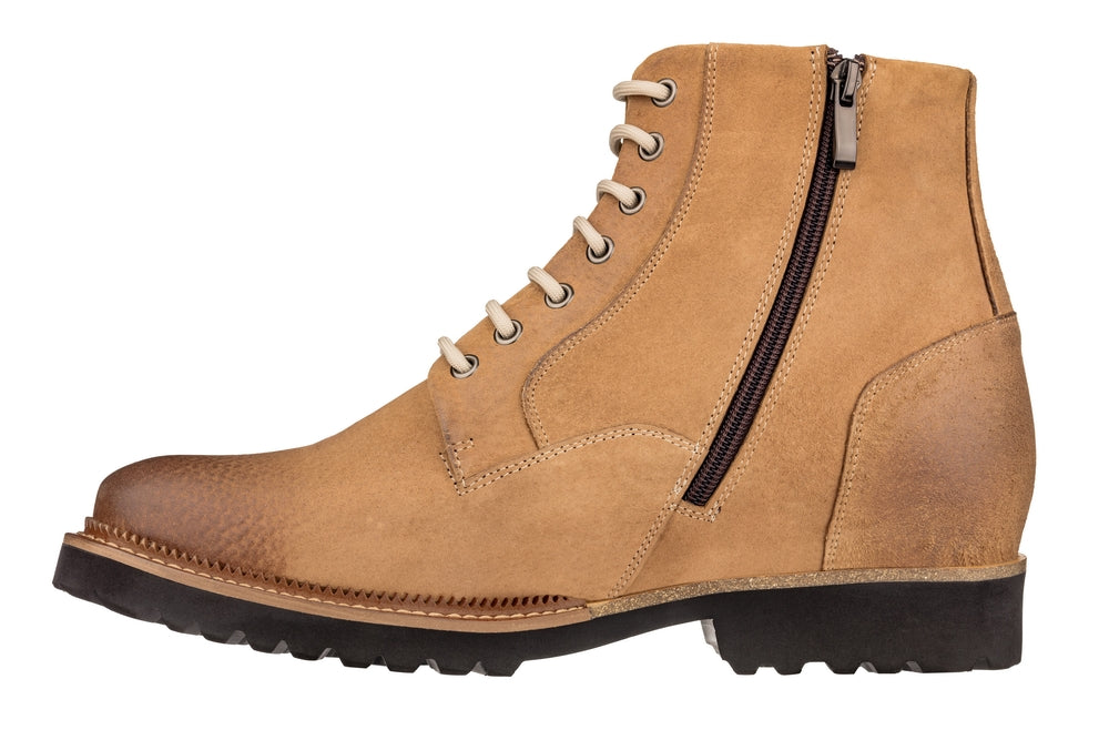 Men's Brown Casual Zipper Boots K24403