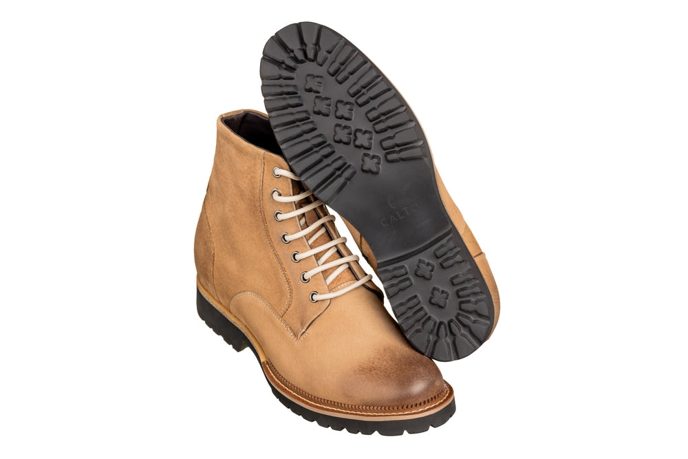 Men's Brown Casual Zipper Boots K24403