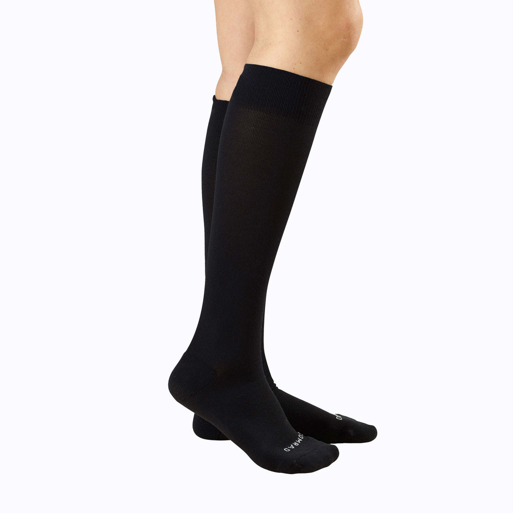 Women's Knee-High Compression Socks – 3 Pack Solids Black/Rose/White