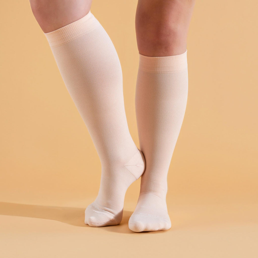 Women's Knee-High Compression Socks – 3 Pack Solids Black/Rose/White