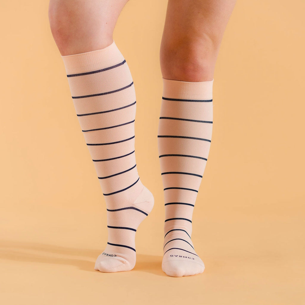Knee-High Compression Socks - 3 Pack Stripes