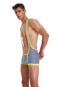 Men’s Striped Athletic Tank Top - Sleeveless Training Bodysuit
