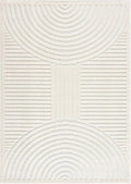 Deron White Washable 3D Rug