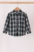 Green plaid button down shirt