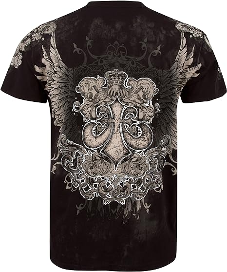 Metallic Silver Short Sleeve Crew Neck Cotton Mens T-Shirt