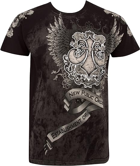 Metallic Silver Short Sleeve Crew Neck Cotton Mens T-Shirt