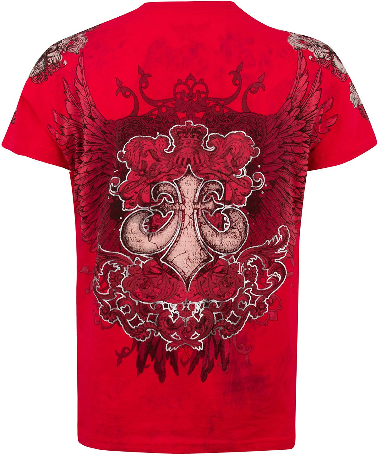 Metallic Silver Short Sleeve Crew Neck Cotton Mens T-Shirt