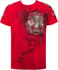 Metallic Silver Short Sleeve Crew Neck Cotton Mens T-Shirt