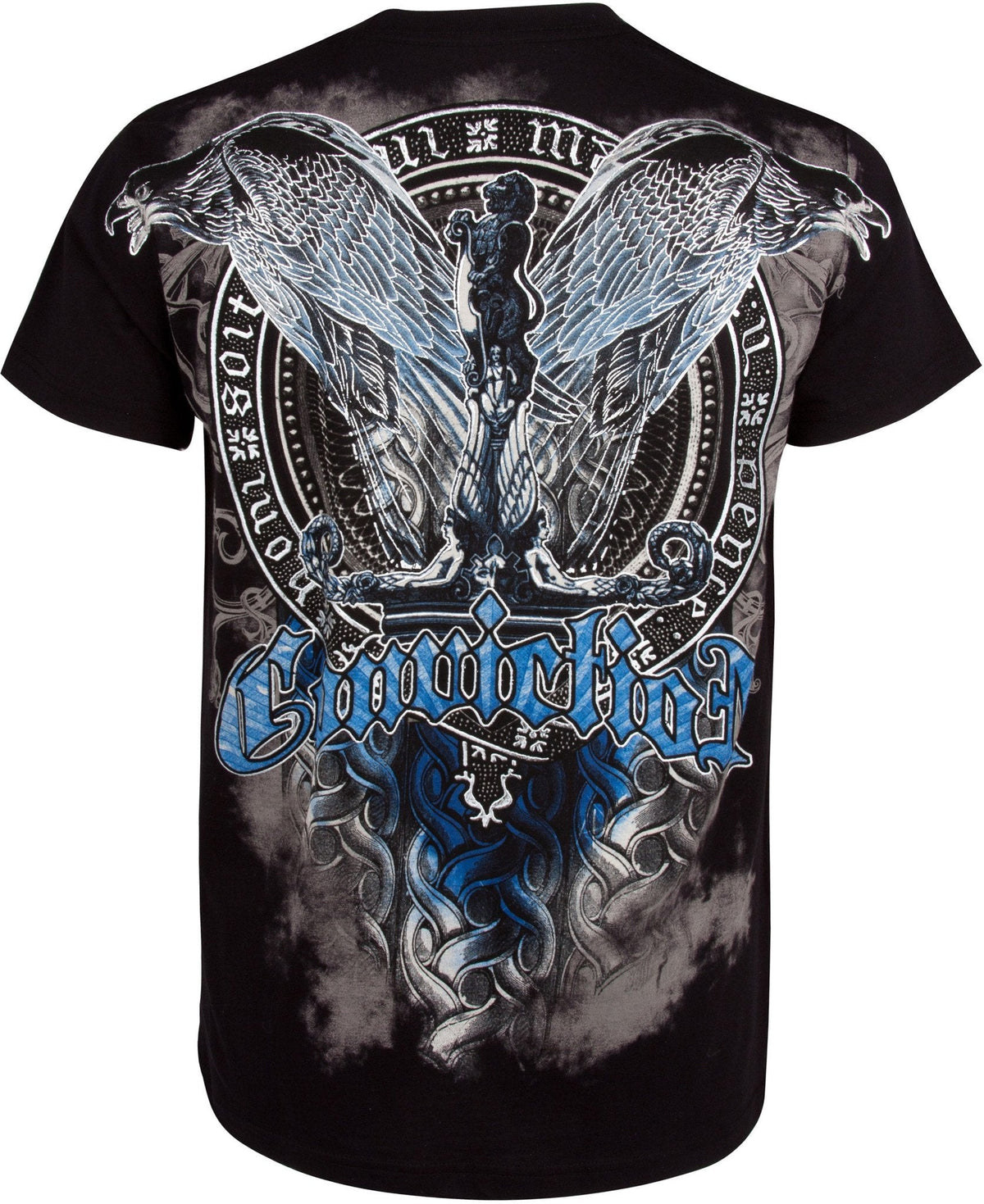 Flying Eagle Metallic Silver Embossed Cotton Mens Fashion T-Shirt
