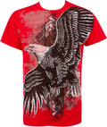 Flying Eagle Metallic Silver Embossed Cotton Mens Fashion T-Shirt