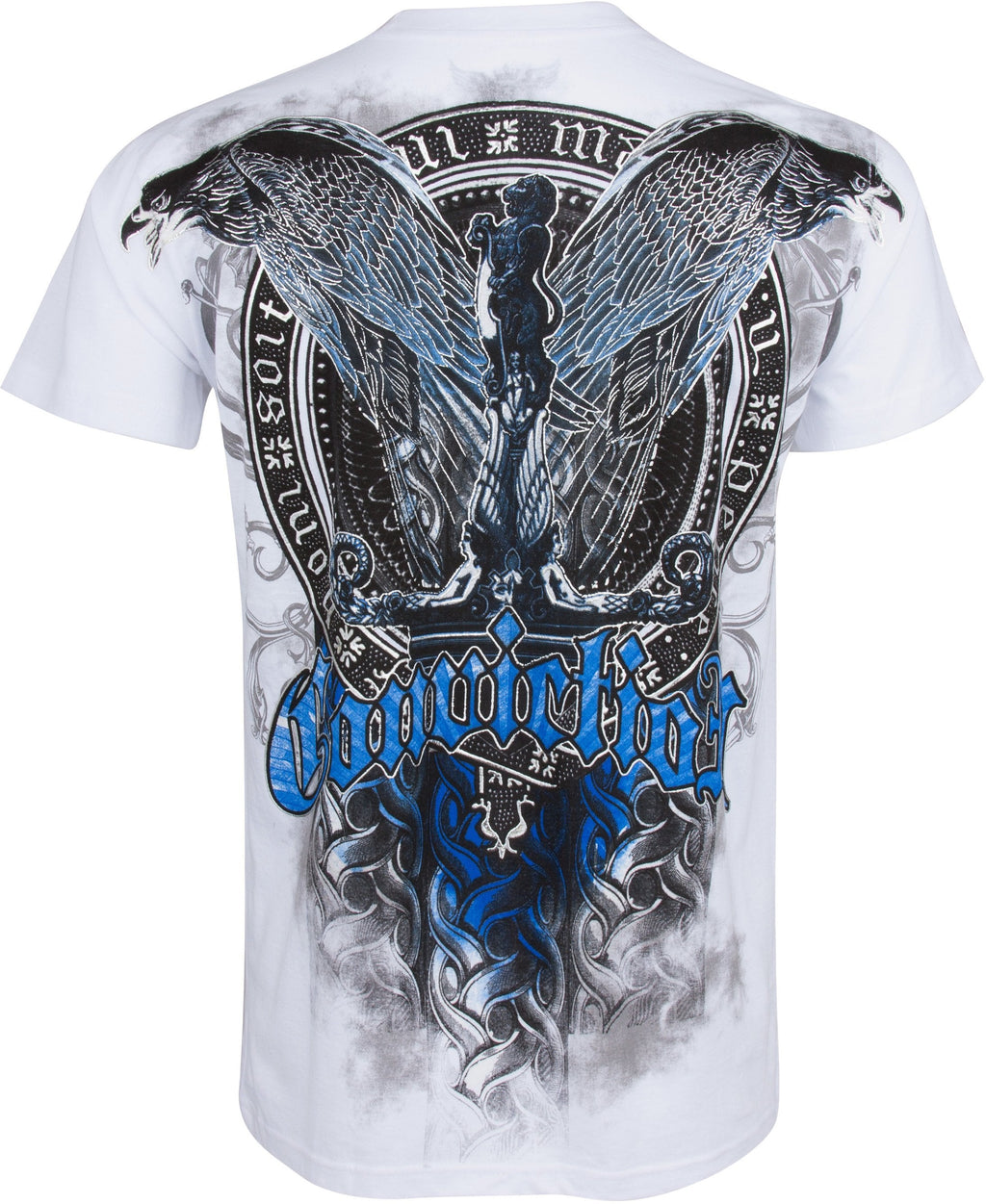 Flying Eagle Metallic Silver Embossed Cotton Mens Fashion T-Shirt