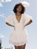 Caitlyn Bubble Sleeve Layered Mini Corset Dress