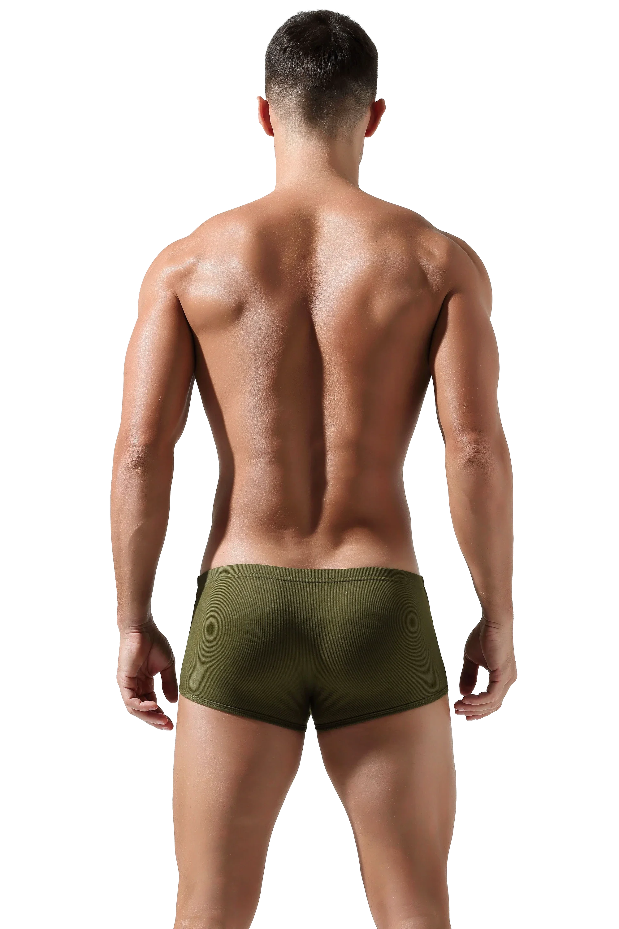 Men’s Cotton Boxer Briefs – Solid Color, Minimalist Style